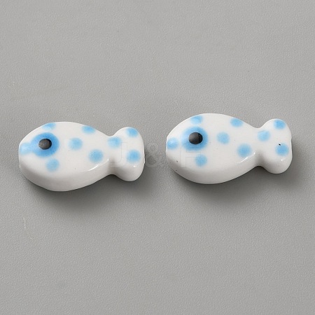 Handmade Porcelain Beads PORC-WH20001-02B-1