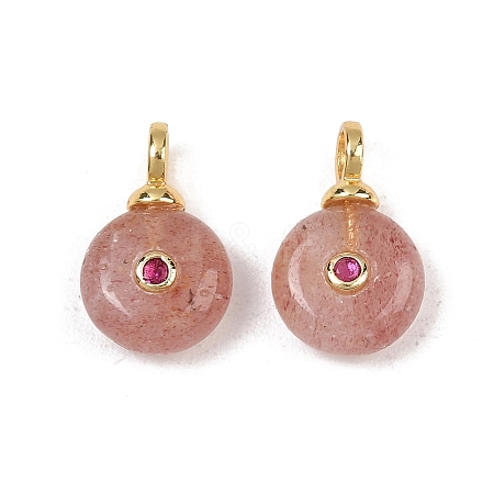 Natural Strawberry Quartz Pendants KK-B157-42B-02-1