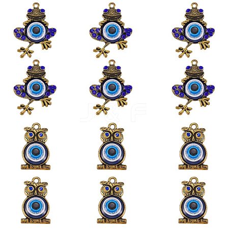 12Pcs 2 Style Alloy Pendants FIND-SZ0002-51-1