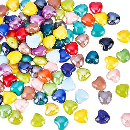 SUPERFINDINGS 100Pcs Pearlized Handmade Porcelain Beads FIND-FH0005-07-1