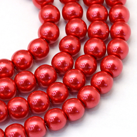 Baking Paint Pearlized Glass Pearl Round Bead Strands X-HY-Q003-12mm-74-1