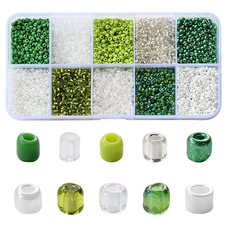 100G 10 Colors Glass Seed Beads SEED-YW0002-89F-1