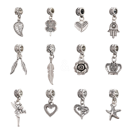 Tibetan Style Alloy European Dangle Charms PALLOY-PH0013-35AS-1