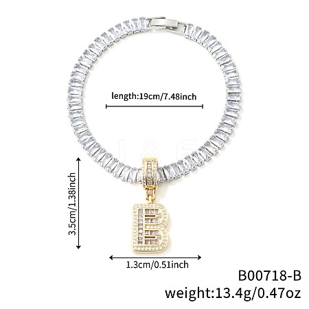 Fashionable Brass Micro Pave Clear Cubic Zirconia Charm Bracelets AF9298-2-1