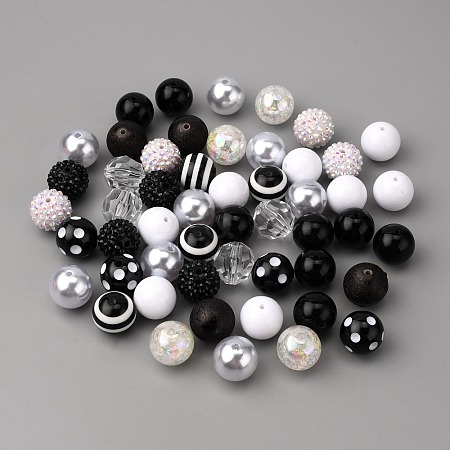 Opaque Acrylic Beads Set MACR-WH0007-68C-1