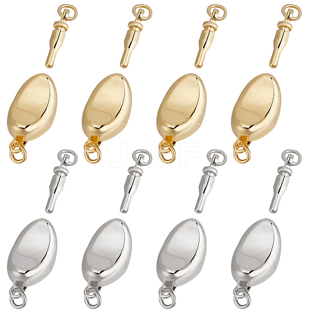 12Pcs 2 Colors Brass Box Clasps KK-BBC0017-39-1