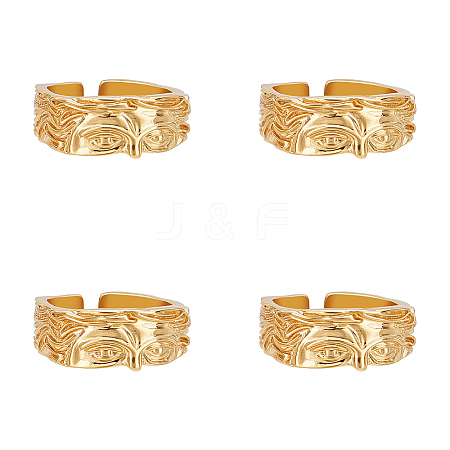 4Pcs Brass Cuff Open Rings for Men RJEW-UN0003-11G-1