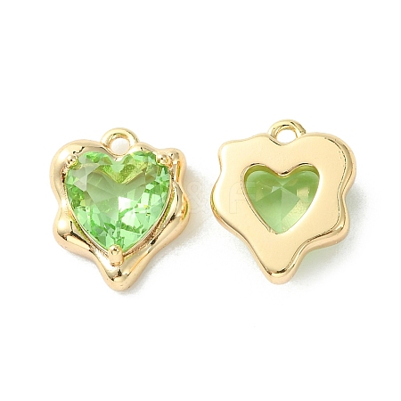 Brass Micro Pave Cubic Zirconia Charms KK-L208-06G-06-1