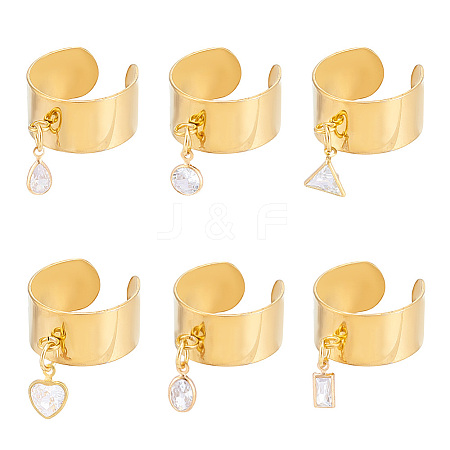 304 Stainless Steel Cuff Rings for Women RJEW-UN00022-1