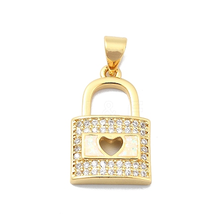 Brass Micro Pave Clear Cubic Zirconia Pendants KK-A221-10G-1