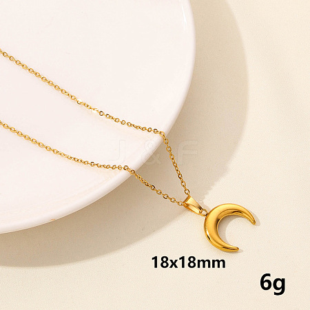 Stainless Steel Moon Sun Chain Necklace Simple Elegant Cool Style RF4782-4-1