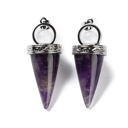 Natural Amethyst Pendants G-F777-06P-07-1