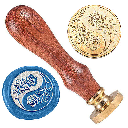 Golden Tone Brass Sealing Wax Stamp Head AJEW-WH0208-851-1