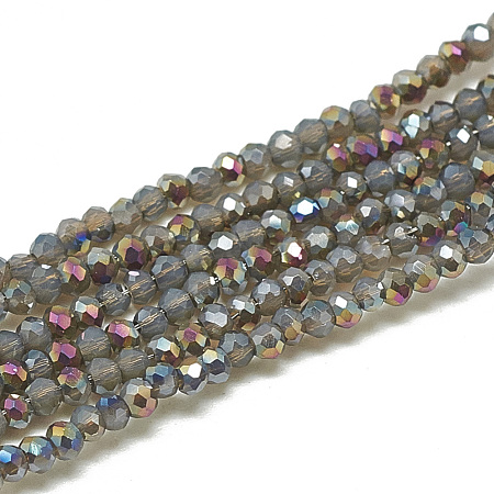 Electroplate Opaque Solid Color Glass Beads Strands EGLA-Q113-09-1