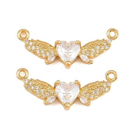 Brass Micro Pave Clear Cubic Zirconia Connector Charms CU-CBA2E4B-02G-1