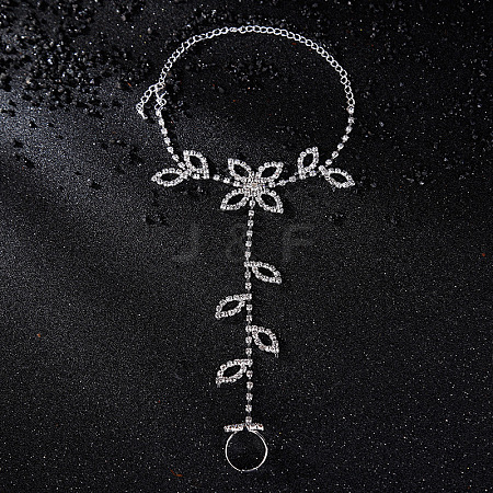 Alloy Crystal Rhinestone Link Chain Toe Ring Anklets FS-WGC0EAF-02-1