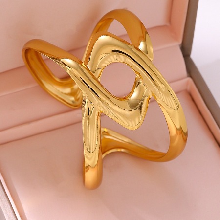 304 Stainless Steel Open Cuff Bangles for Women WGFFA35-02-1