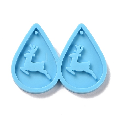 DIY Teardrop with Reindeer Pendants Silhouette Silicone Molds DIY-D060-29-1