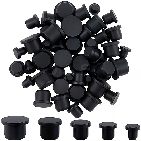 50Pcs 5 Styles Silicone Hole Plugs AJEW-GF0011-62C-1