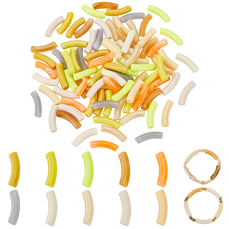 100Pcs 10 Styles Opaque Acrylic Beads MACR-PH0001-72A-1