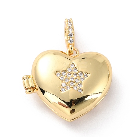 Brass Micro Pave Cubic Zirconia Diffuser Locket Pendants ZIRC-Z018-04G-1