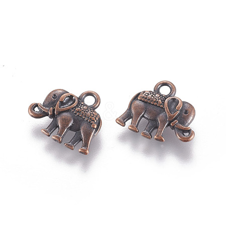 Vintage Elephant Charms PALLOY-ZN-47017-R-FF-1