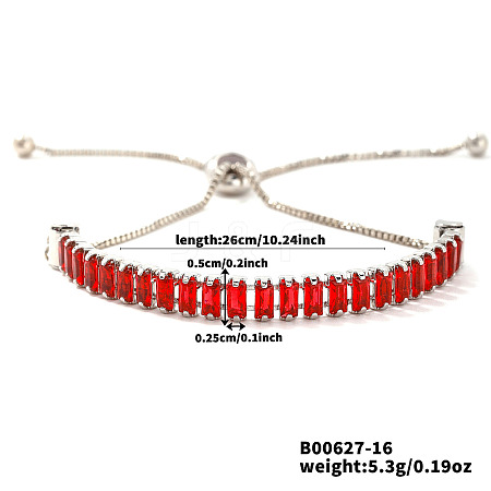Adjustable Brass Pave Cubic Zirconia Slider Bracelets YT3648-5-1