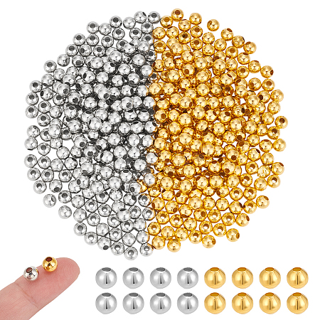 400Pcs 2 Colors Iron Crimp Beads IFIN-NB0001-64-1