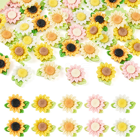 40Pcs 5 Colors Opaque Resin Decoden Cabochons CRES-TA0001-86-1