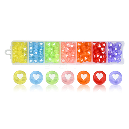245~266Pcs 7 Colors Transparent Acrylic Beads TACR-YW0001-57-1