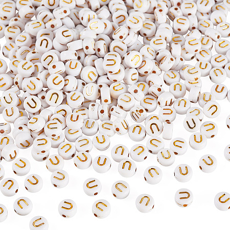 500Pcs Plating Acrylic Beads PACR-TADJ0001-01U-1