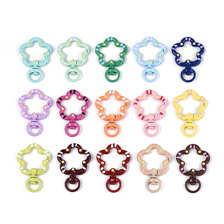 Spray Painted Alloy Swivel Snap Hook Clasps PALLOY-T090-75-1