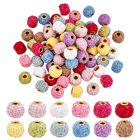 72Pcs 12 Colors Polyester European Beads OPDL-PH0001-08-1