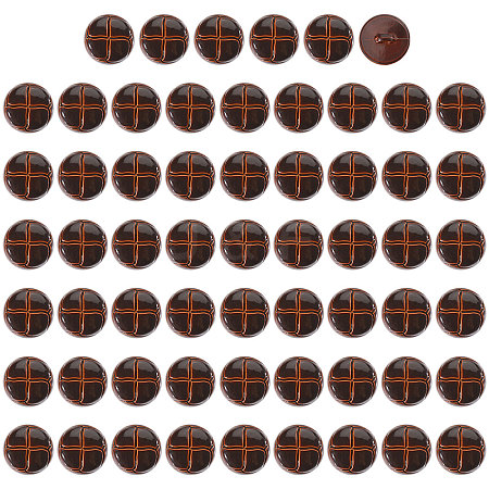1-Hole Plastic Buttons BUTT-CA0001-34B-1