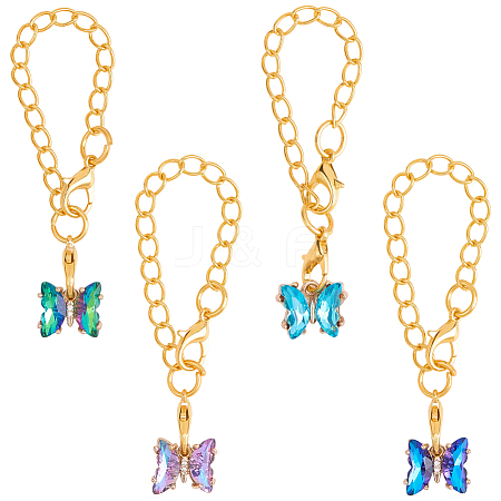 1Bag Butterfly Alloy Glass Water Bottle Charms HJEW-BM0001-58-1