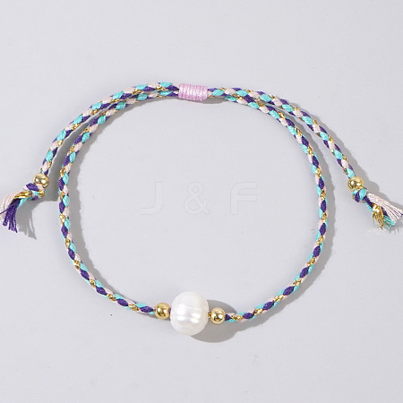 Natural Freshwater Pearl Bead Braided Bead Bracelets LS-JH8725-5-1
