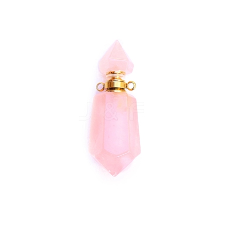 Natural Rose Quartz Perfume Bottle Pendants PW-WG37468-01-1