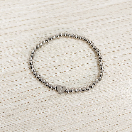 304 Stainless Steel Beads Stretch Bracelets for Women FS-WGC4F34-20-1