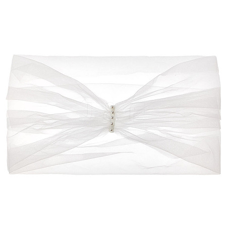Polyester One-shoulder Shawl for Bride AJEW-WH0596-370-1