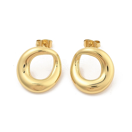 Donut PVD Vacuum Plating 304 Stainless Steel Stud Earrings for Women EJEW-C120-07G-1