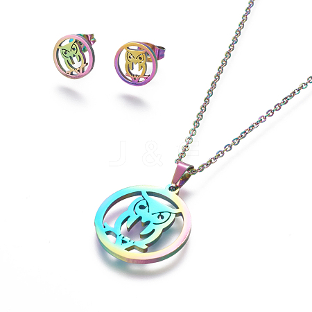 304 Stainless Steel Jewelry Sets SJEW-L141-076M-1