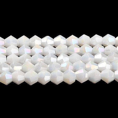 Opaque Solid Color Electroplate Glass Beads Strands LS-EGLA-A039-P4mm-B15-1