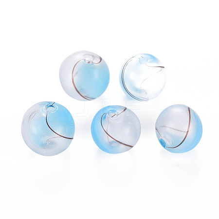 Transparent Handmade Blown Glass Globe Beads GLAA-T012-33B-06-1