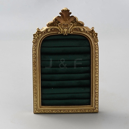 Photo Frame Resin Finger Ring Organizer Holder with Velvet Mat RDIS-WH0016-21-1