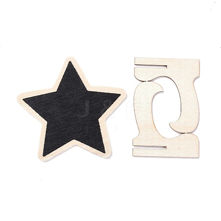 Star Wooden Mini Chalkboard Signs LS-AJEW-M035-08-1