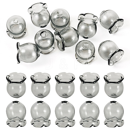 10Pcs Glass Bead Caps for Wind Chimes Making GLAA-BY0001-05A-1
