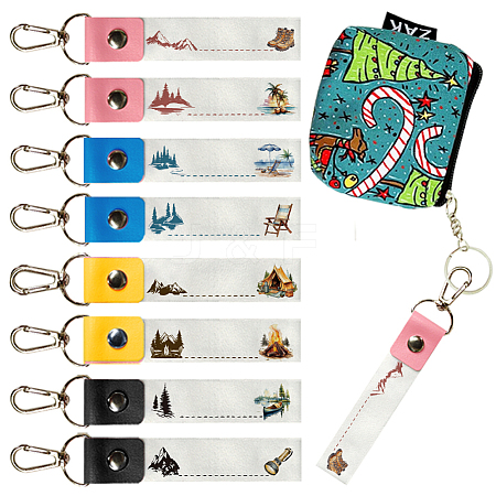 PU Leather & Cotton Name Marker Keychain AJEW-WH0514-035-1