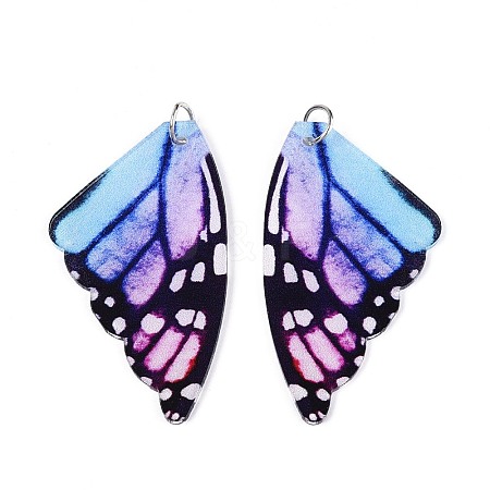 Printed Acrylic Big Pendants OACR-N144-02-1