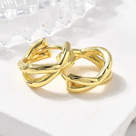 Rack Plating Brass Criss Cross Hoop Earrings for Women EJEW-B014-15G-1