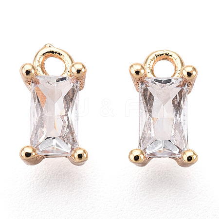 Brass Cubic Zirconia Charms X1-KK-S350-367N-1